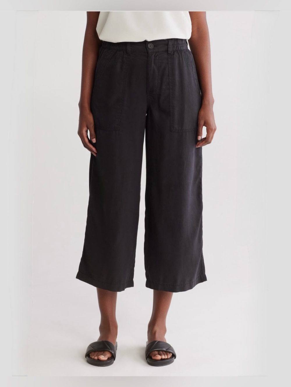 Sanctuary Black Cropped Wide-Leg Pants XL
